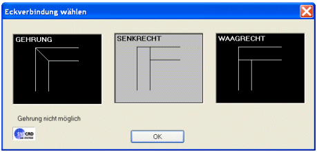 Eckverbindung wählen