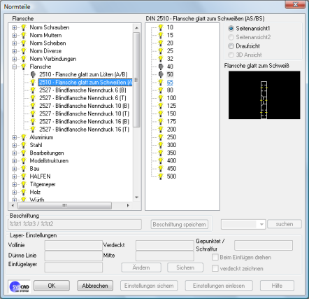 CAD-Bibliothek konfigurieren